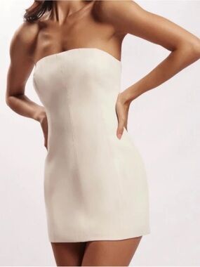 Meshki Strapless Mini Dress in Cream